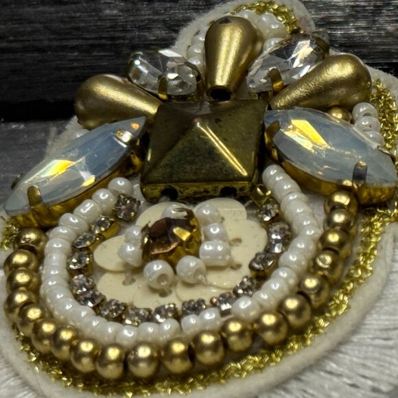 ✨ Vintage-Inspired Beaded Statement Earrings – Gold & Pearl Boho Glam Plunder - Picture 2 of 3